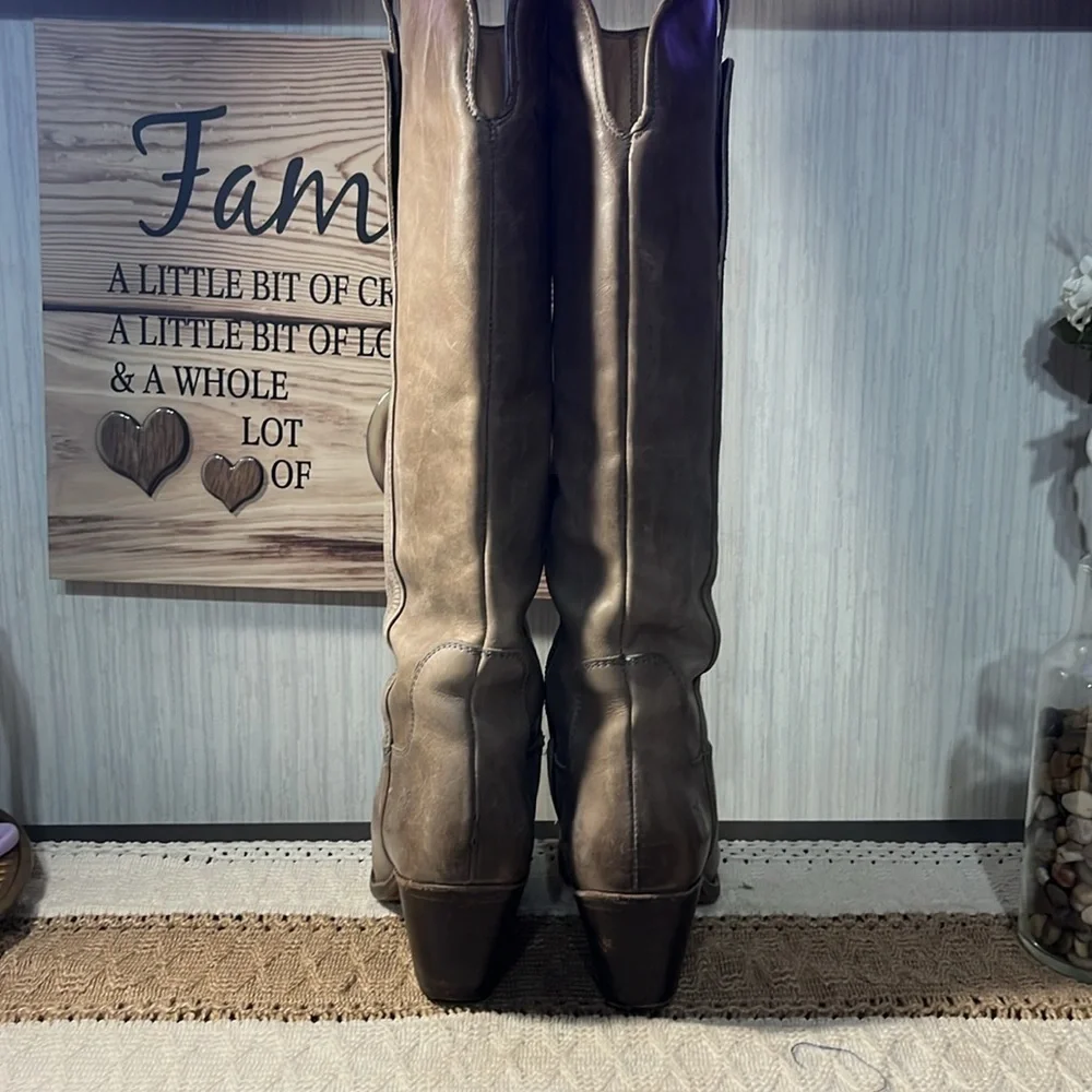 FRYE Jackie leather 76571 Heel Tall Boots Women’s Size 5.5